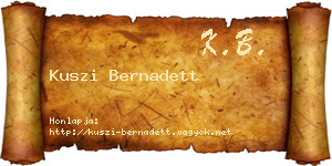 Kuszi Bernadett névjegykártya