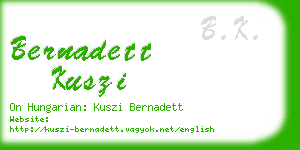 bernadett kuszi business card